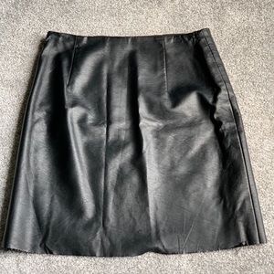 Club Monaco Faux Leather Cutway Skirt